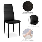 Ensemble de salle à manger de cuisine moderne 5 pièces, ensemble de dînette hauteur comptoir avec plateau aspect marbre et 4 chaises rembourrées en cuir PU