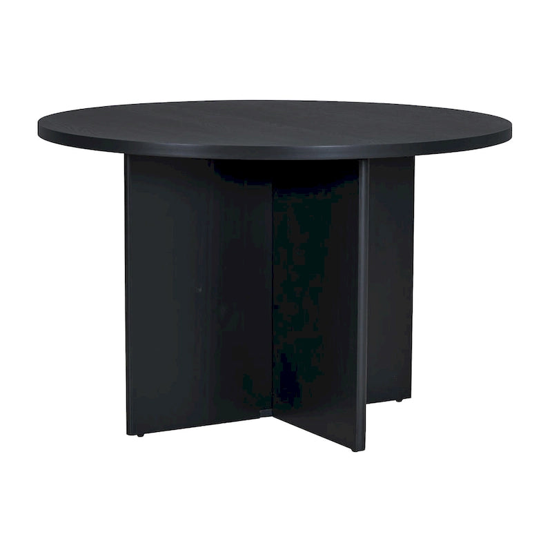 Modern 5-Piece Round Dining Table Set Pedestal Kitchen Table Set with 4 Upholstered Dining Chairs