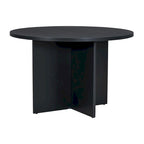 Modern 5-Piece Round Dining Table Set Pedestal Kitchen Table Set with 4 Upholstered Dining Chairs