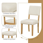 Modern 5-Piece Round Dining Table Set Pedestal Kitchen Table Set with 4 Upholstered Dining Chairs