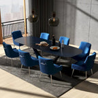 Lot de 8 chaises de salle à manger SEYNAR Modern Glam en velours, chaises capitonnées pour salon (sans table)