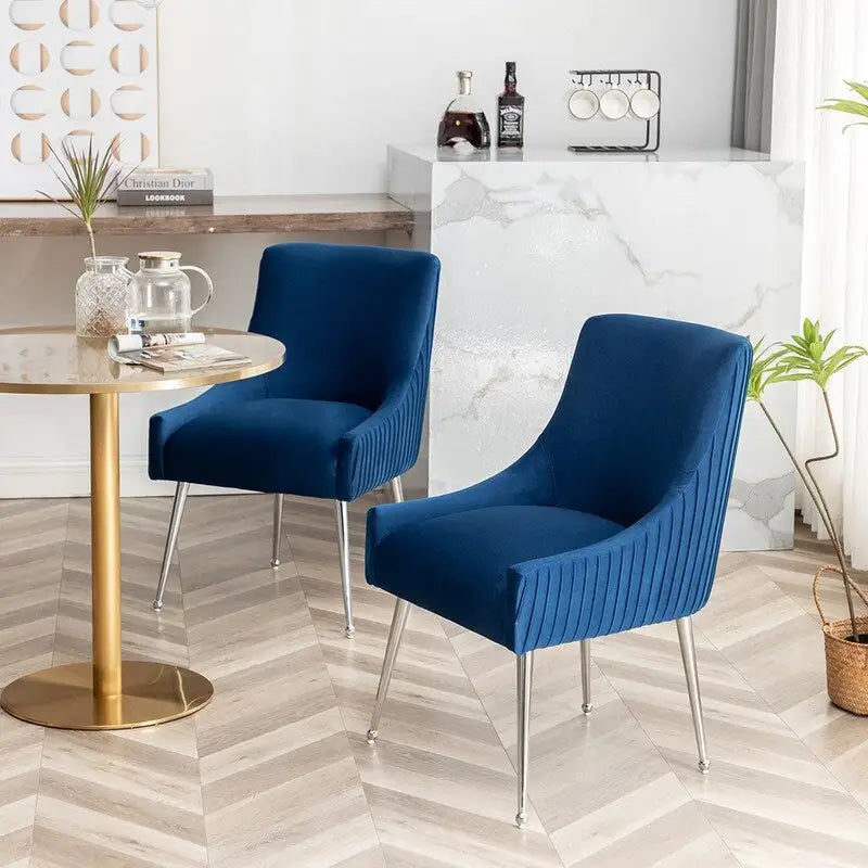 Lot de 8 chaises de salle à manger SEYNAR Modern Glam en velours, chaises capitonnées pour salon (sans table)