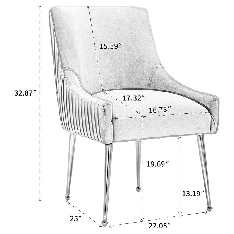 Lot de 8 chaises de salle à manger SEYNAR Modern Glam en velours, chaises capitonnées pour salon (sans table)