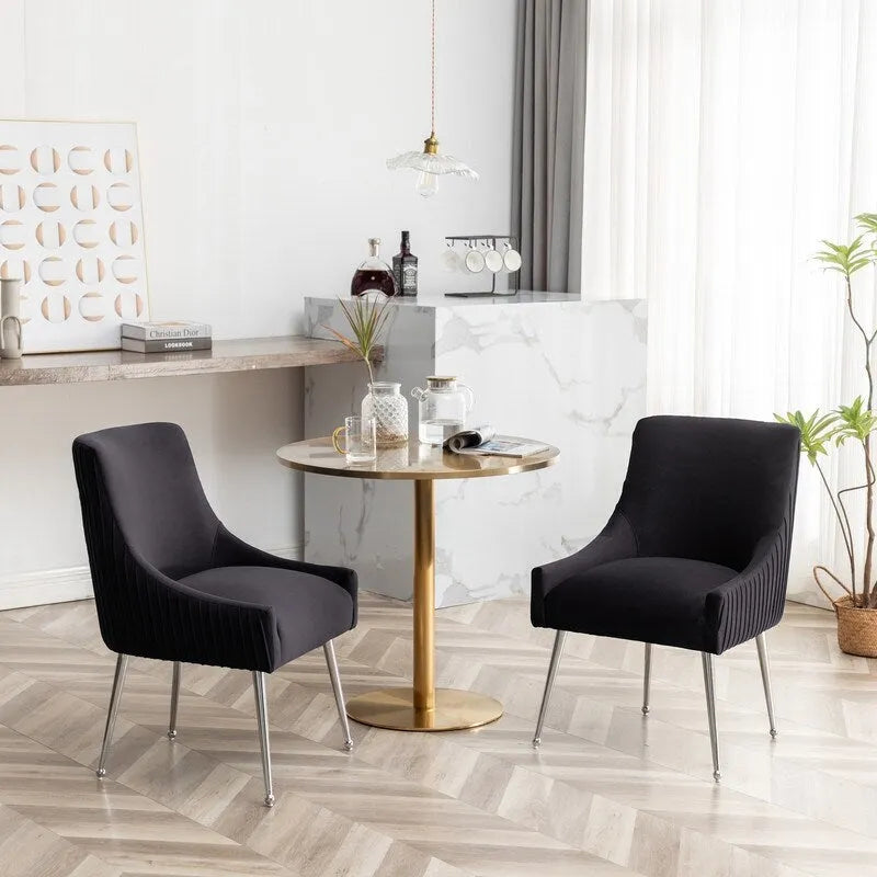 Lot de 8 chaises de salle à manger SEYNAR Modern Glam en velours, chaises capitonnées pour salon (sans table)
