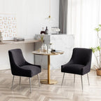 Lot de 8 chaises de salle à manger SEYNAR Modern Glam en velours, chaises capitonnées pour salon (sans table)