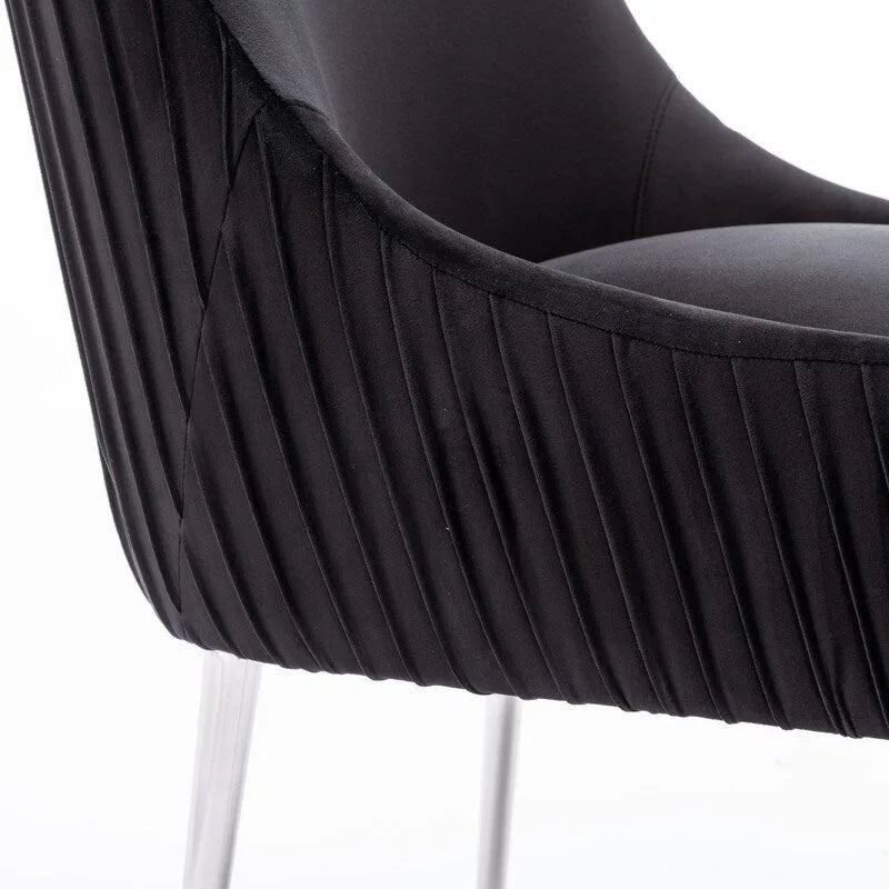 Lot de 8 chaises de salle à manger SEYNAR Modern Glam en velours, chaises capitonnées pour salon (sans table)