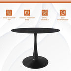 LeisureMod Round Dining Table 40 Sintered Stone Tabletop