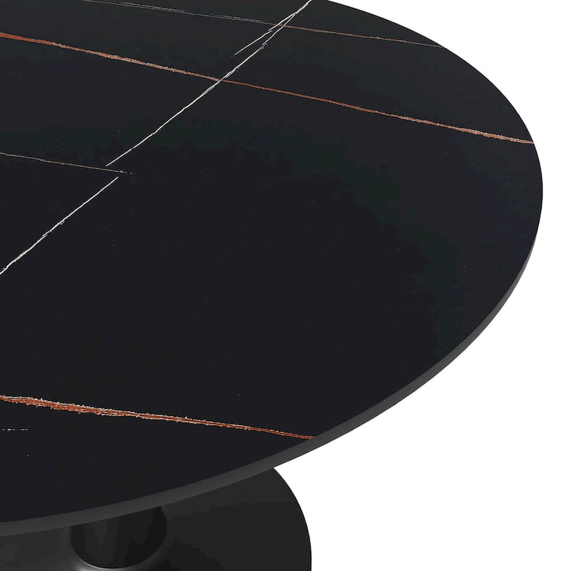 LeisureMod Round Dining Table 40 Sintered Stone Tabletop