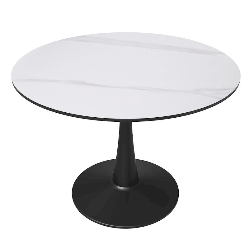 LeisureMod Round Dining Table 40 Sintered Stone Tabletop