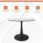 LeisureMod Round Dining Table 40 Sintered Stone Tabletop