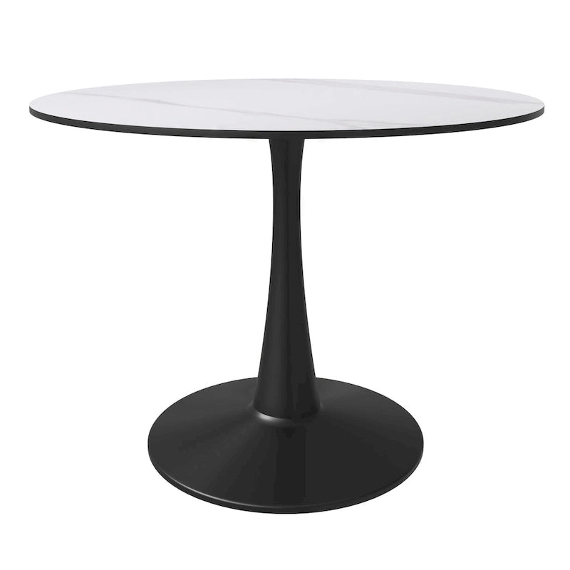 LeisureMod Round Dining Table 40 Sintered Stone Tabletop