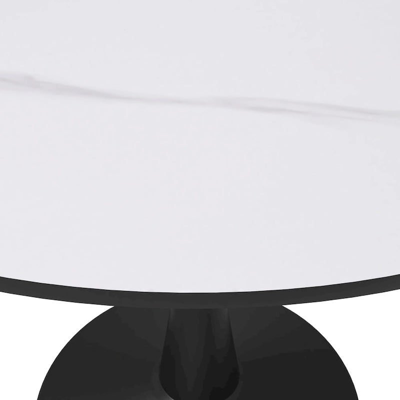 LeisureMod Round Dining Table 40 Sintered Stone Tabletop