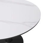 LeisureMod Round Dining Table 40 Sintered Stone Tabletop