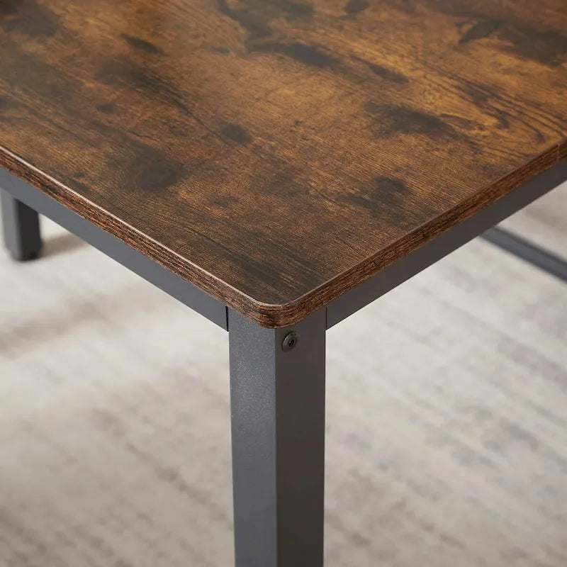 Dining Table Set, Barstool Dining Table with 2 Benches 2 Back Chairs, Industrial Dining Table for Kitchen Breakfast, Living Room