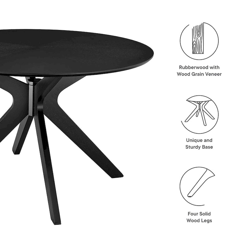 Crossroads 47 Round Wood Dining Table