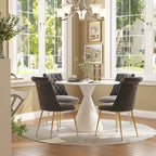 Ensemble de table à manger de luxe blanc brillant avec 48 chaises en velours