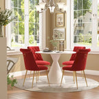 Ensemble de table à manger de luxe blanc brillant avec 48 chaises en velours