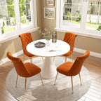 Ensemble de table à manger de luxe blanc brillant avec 48 chaises en velours