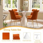 Ensemble de table à manger de luxe blanc brillant avec 48 chaises en velours