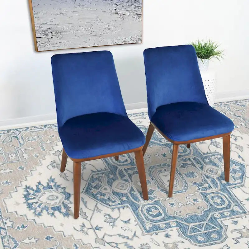 Dropia Chaise de salle à manger moderne du milieu du siècle en velours (lot de 2)