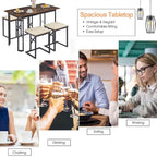Javlergo Ensemble de salle à manger 4 pièces, Table de cuisine peu encombrante avec banc et deux tabourets pour 4 personnes