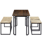 Javlergo Ensemble de salle à manger 4 pièces, Table de cuisine peu encombrante avec banc et deux tabourets pour 4 personnes
