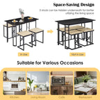 Javlergo Ensemble de salle à manger 4 pièces, Table de cuisine peu encombrante avec banc et deux tabourets pour 4 personnes