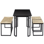 Javlergo Ensemble de salle à manger 4 pièces, Table de cuisine peu encombrante avec banc et deux tabourets pour 4 personnes
