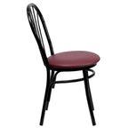 2 Pack Fan Back Metal Chair - Vinyl Seat - 16W x 20D x 34.5H - 16W x 20D x 34.5H
