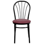 2 Pack Fan Back Metal Chair - Vinyl Seat - 16W x 20D x 34.5H - 16W x 20D x 34.5H