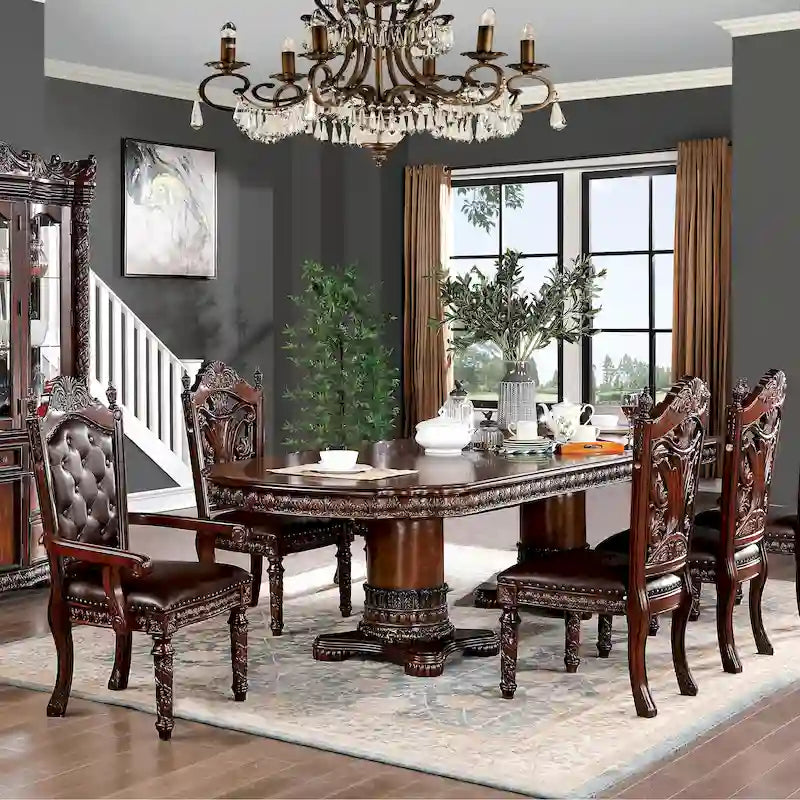 Ensemble de salle à manger extensible 5 pièces en bois massif de cerisier traditionnel Abeena de Furniture of America