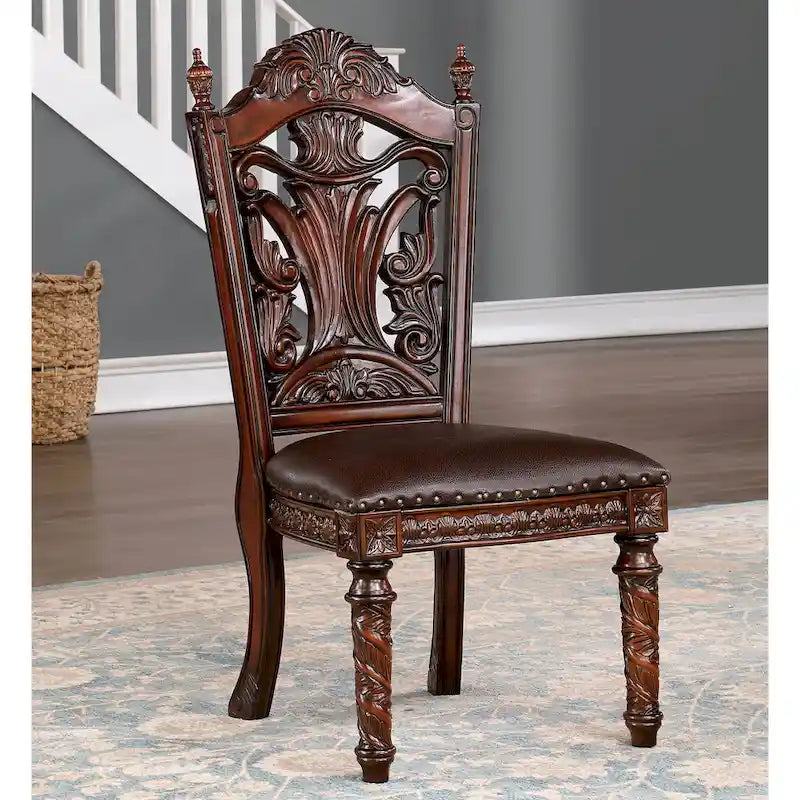 Ensemble de salle à manger extensible 5 pièces en bois massif de cerisier traditionnel Abeena de Furniture of America