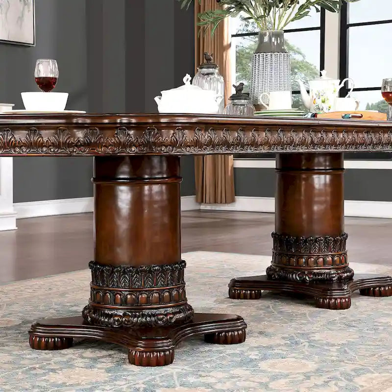 Ensemble de salle à manger extensible 5 pièces en bois massif de cerisier traditionnel Abeena de Furniture of America