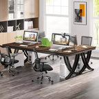 Bureau d'ordinateur 2 places Lantine de 199,9 cm pour bureau à domicile