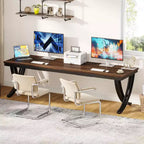 Bureau d'ordinateur 2 places Lantine de 199,9 cm pour bureau à domicile