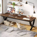 Bureau d'ordinateur 2 places Lantine de 199,9 cm pour bureau à domicile
