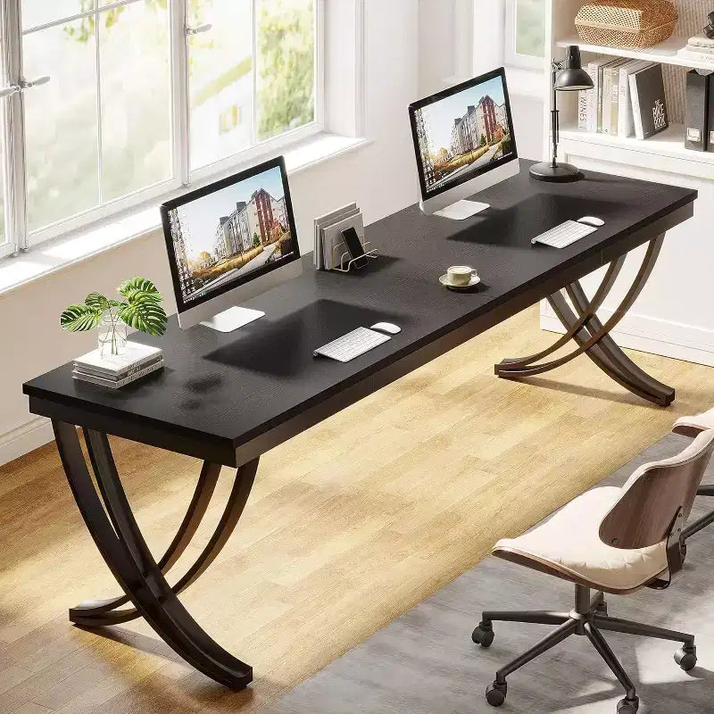 Bureau d'ordinateur 2 places Lantine de 199,9 cm pour bureau à domicile