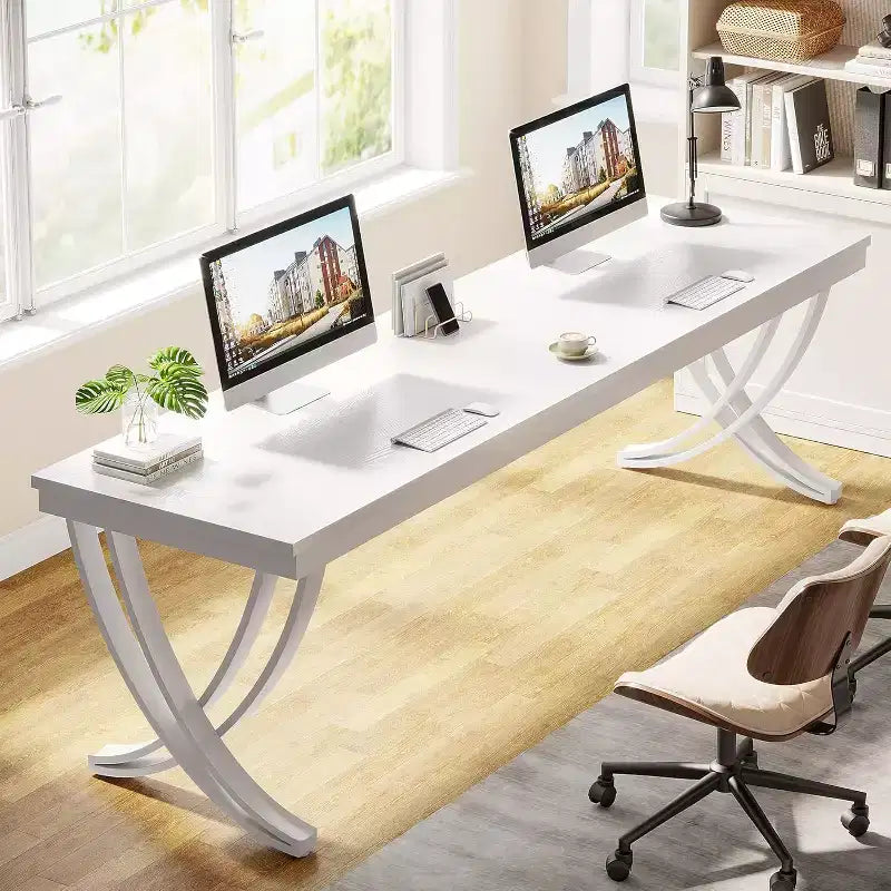 Bureau d'ordinateur 2 places Lantine de 199,9 cm pour bureau à domicile