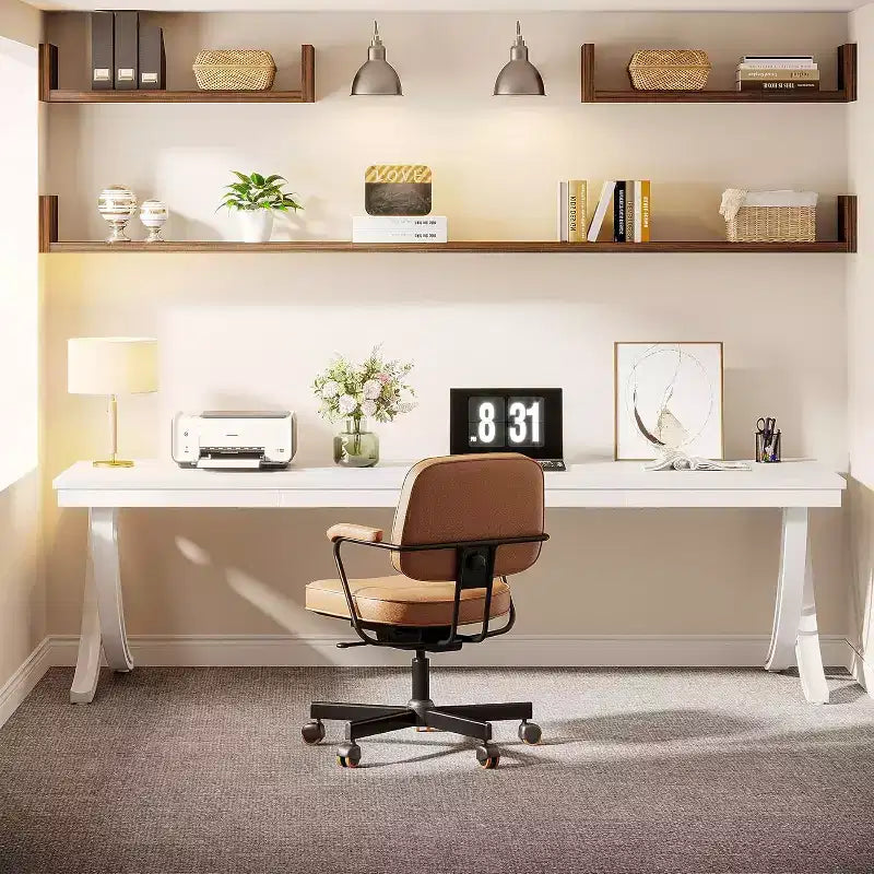 Bureau d'ordinateur 2 places Lantine de 199,9 cm pour bureau à domicile