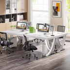 Bureau d'ordinateur 2 places Lantine de 199,9 cm pour bureau à domicile