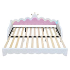 Lit de Repos Extensible Jumeau avec Lumières LED, Lit de Repos de Princesse Rembourré