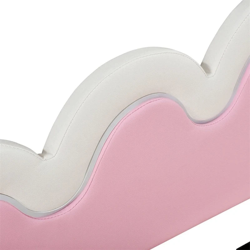 Lit de Repos Extensible Jumeau avec Lumières LED, Lit de Repos de Princesse Rembourré