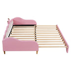 Lit de Repos Extensible Jumeau avec Lumières LED, Lit de Repos de Princesse Rembourré