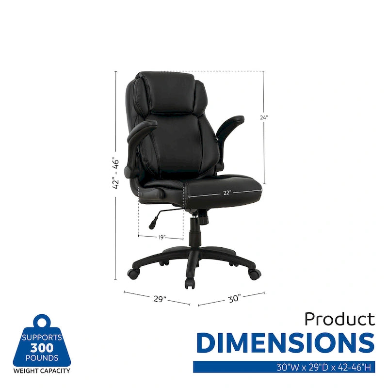 Sealy Atlas Ergonomic High-Back Executive Office Chair with Padded Armrests
