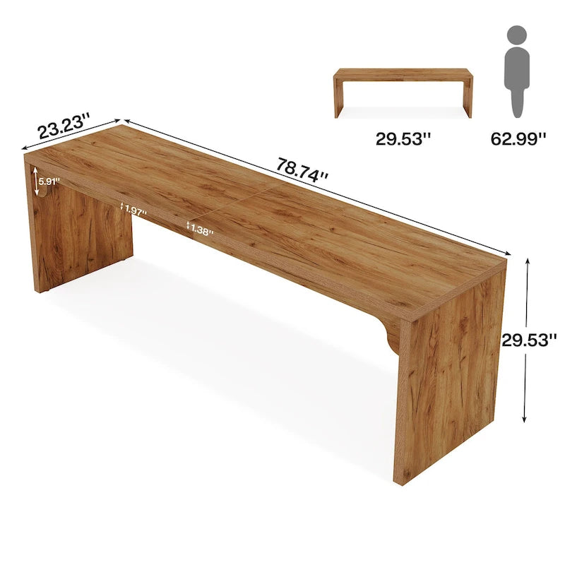 70.87 Extra Long Computer Desk, 2 Person Desk for Home Office