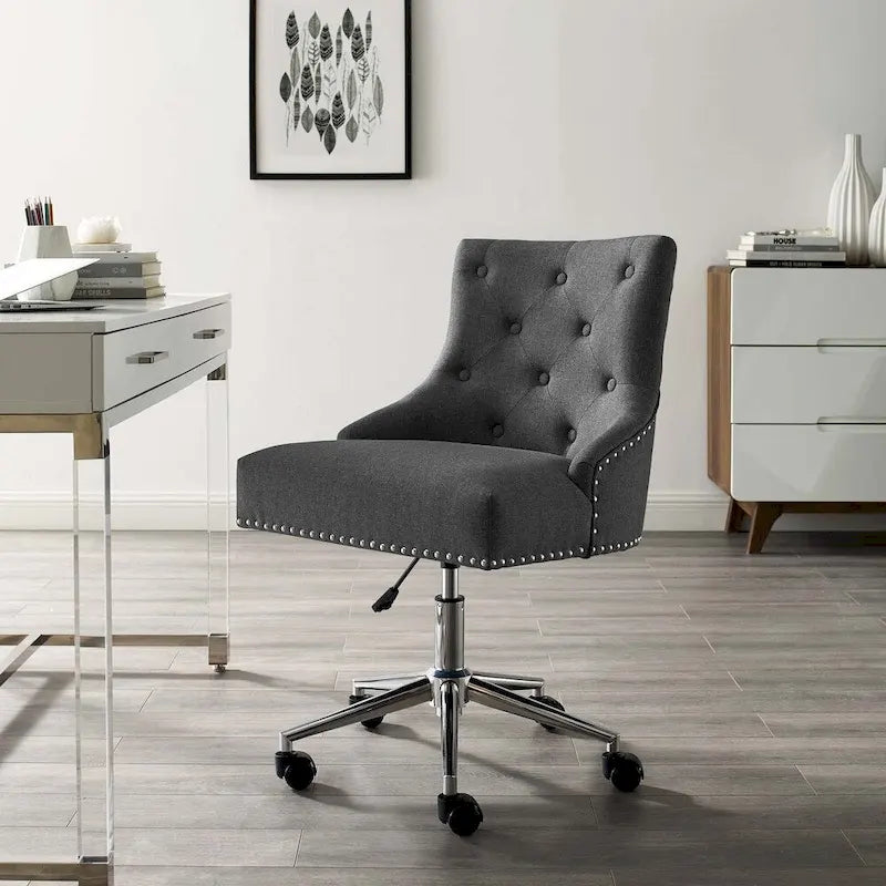 Carson Carrington Lagefors Tufted Swivel Upholstered Fabric Office Chair