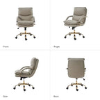 Leona Modern Faux Leather Adjustable Height Tilting Office Chair with Swivel Base by HULALA HOME