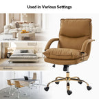 Leona Modern Faux Leather Adjustable Height Tilting Office Chair with Swivel Base by HULALA HOME