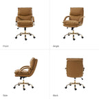 Leona Modern Faux Leather Adjustable Height Tilting Office Chair with Swivel Base by HULALA HOME