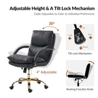 Leona Modern Faux Leather Adjustable Height Tilting Office Chair with Swivel Base by HULALA HOME